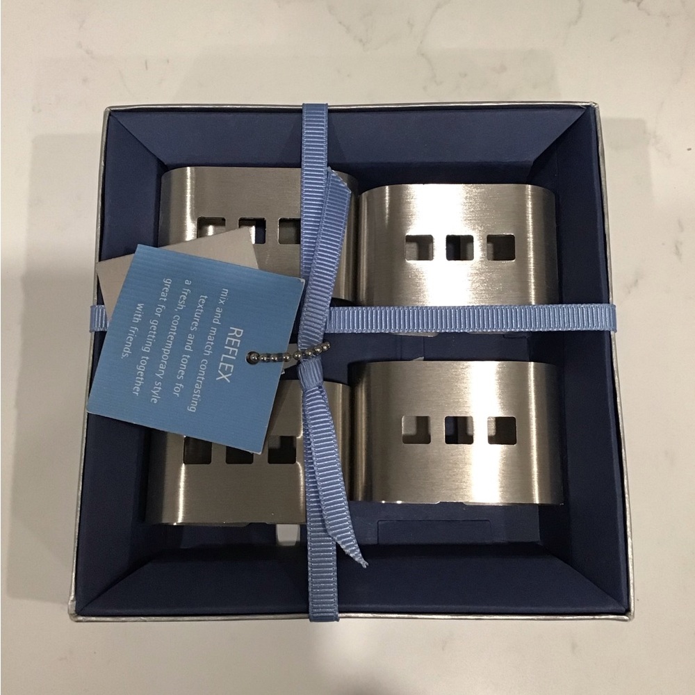 Denby stainless steel napkin rings
